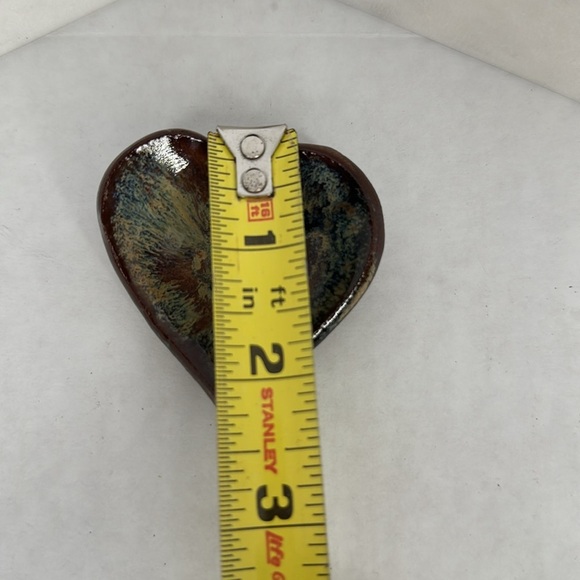 Tater Knob Pottery and Farm Heart Trinket Tray with Earthy Tones lot M16 - Picture 5 of 6